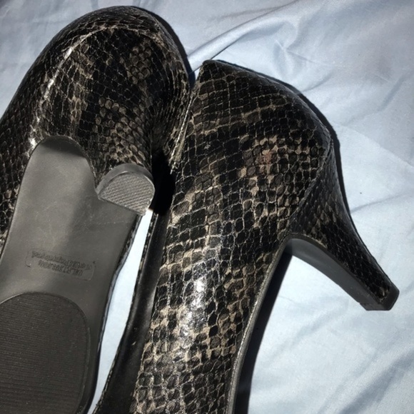 New Ella Black Snake print open toe heels size 13w - Picture 6 of 7